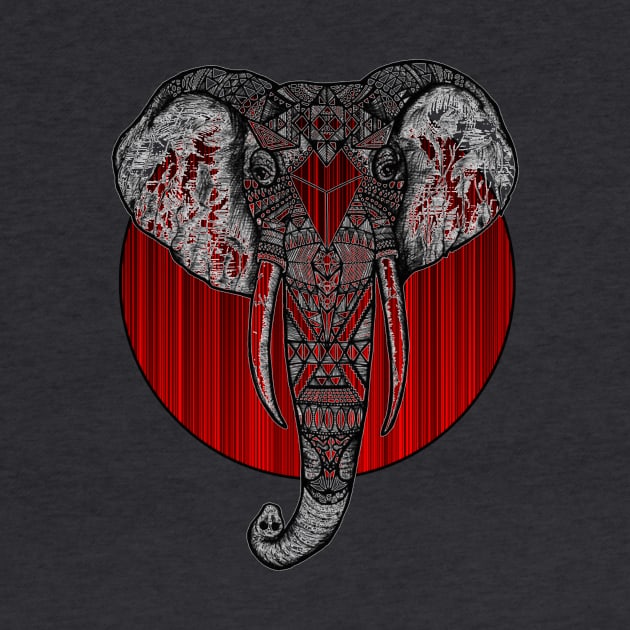 Red Stripes Elephant by StylishTayla